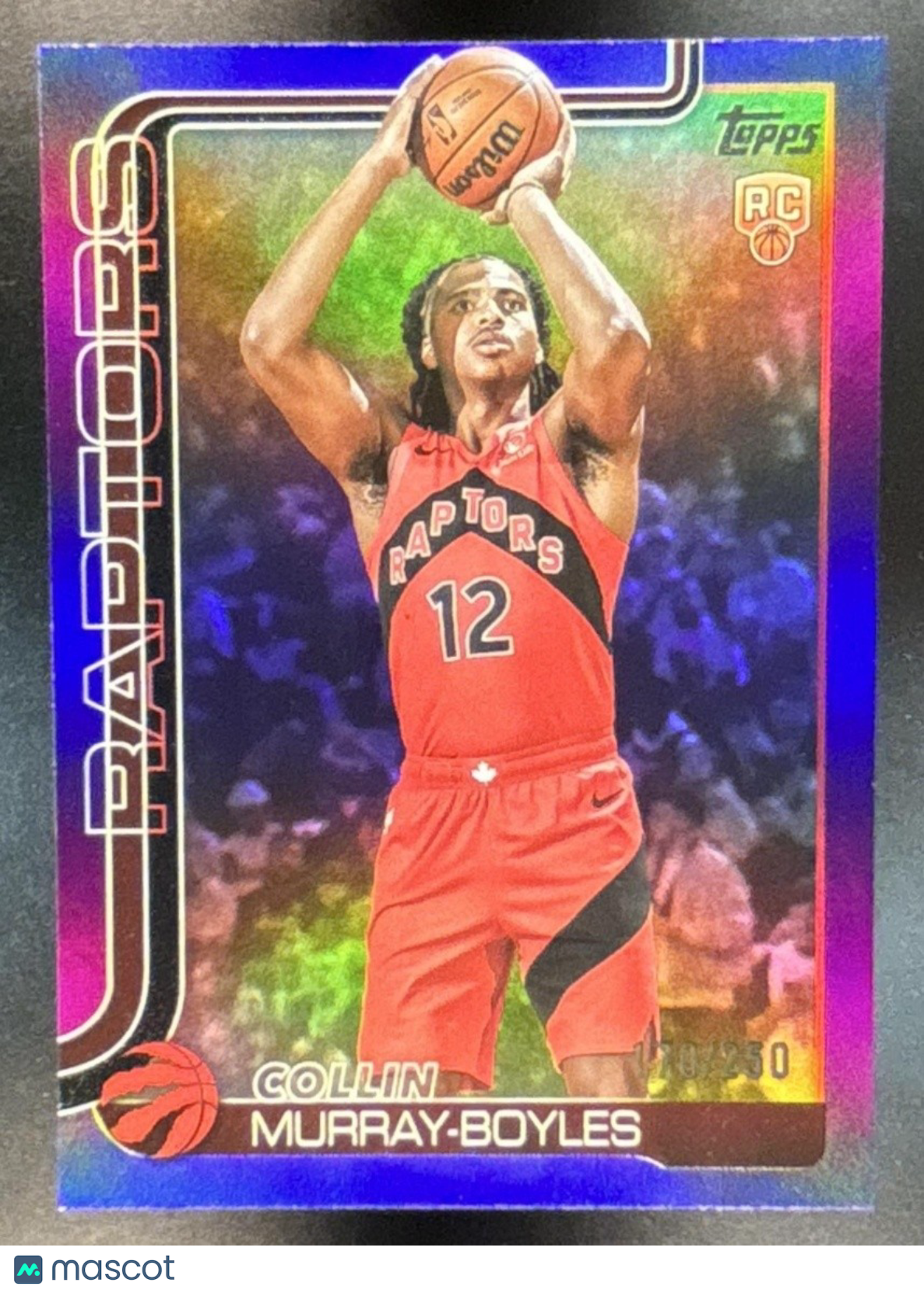 2025-26 Topps Collin Murray-Boyles Purple Rainbow /250 #209 RC Toronto Raptors