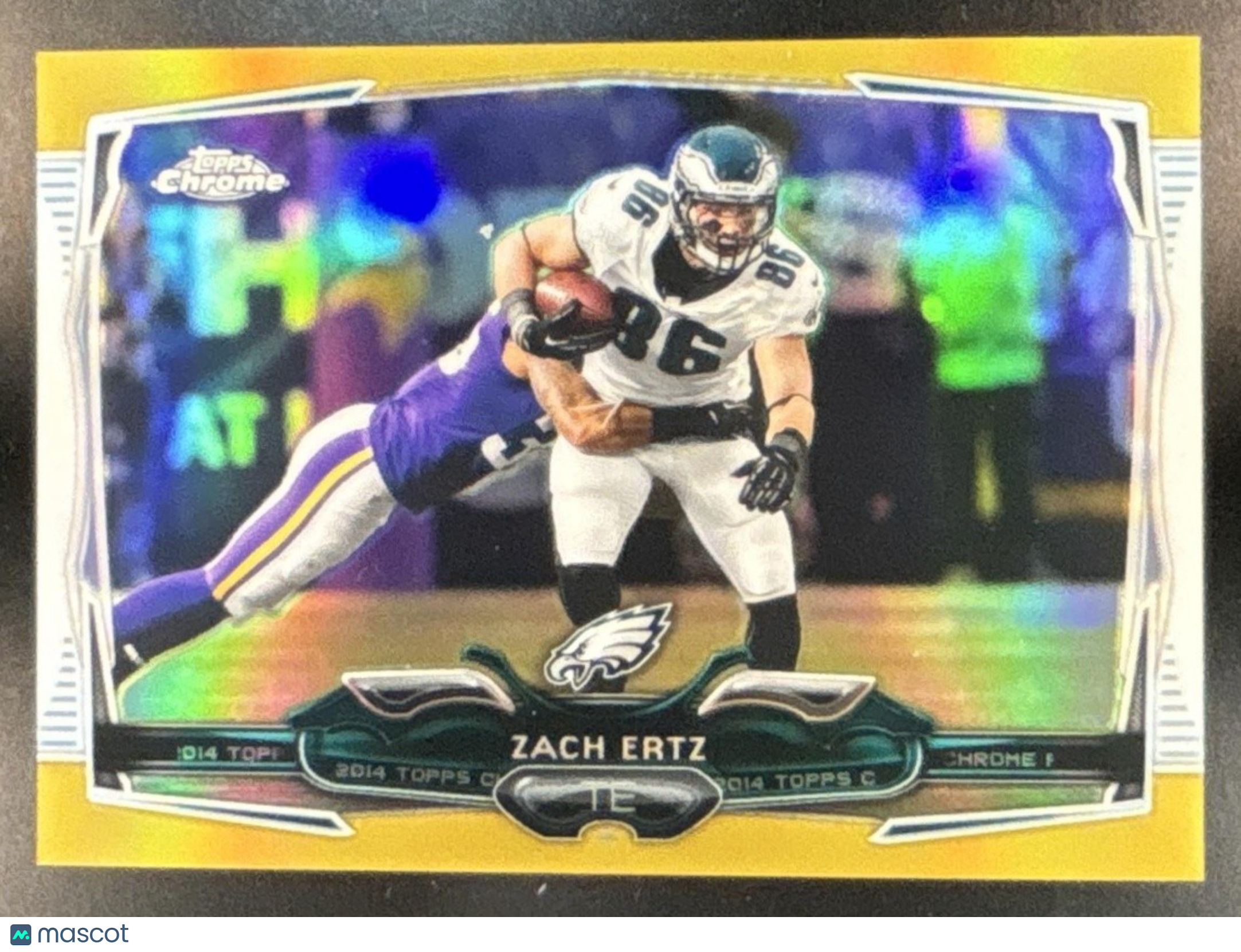 2014 Topps Chrome Zach Ertz Gold Refractor /50 #34 Philadelphia Eagles