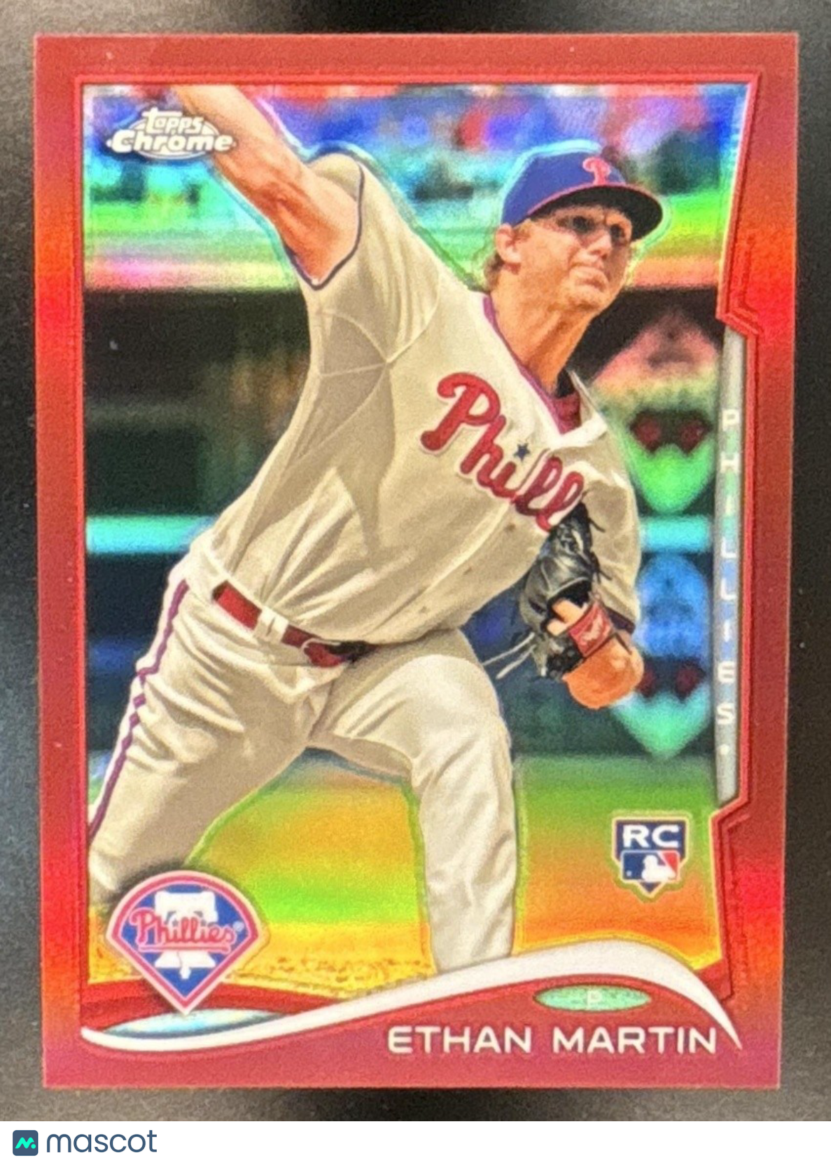 2014 Topps Chrome Ethan Martin Red Refractor /25 #128 RC Philadelphia Phillies
