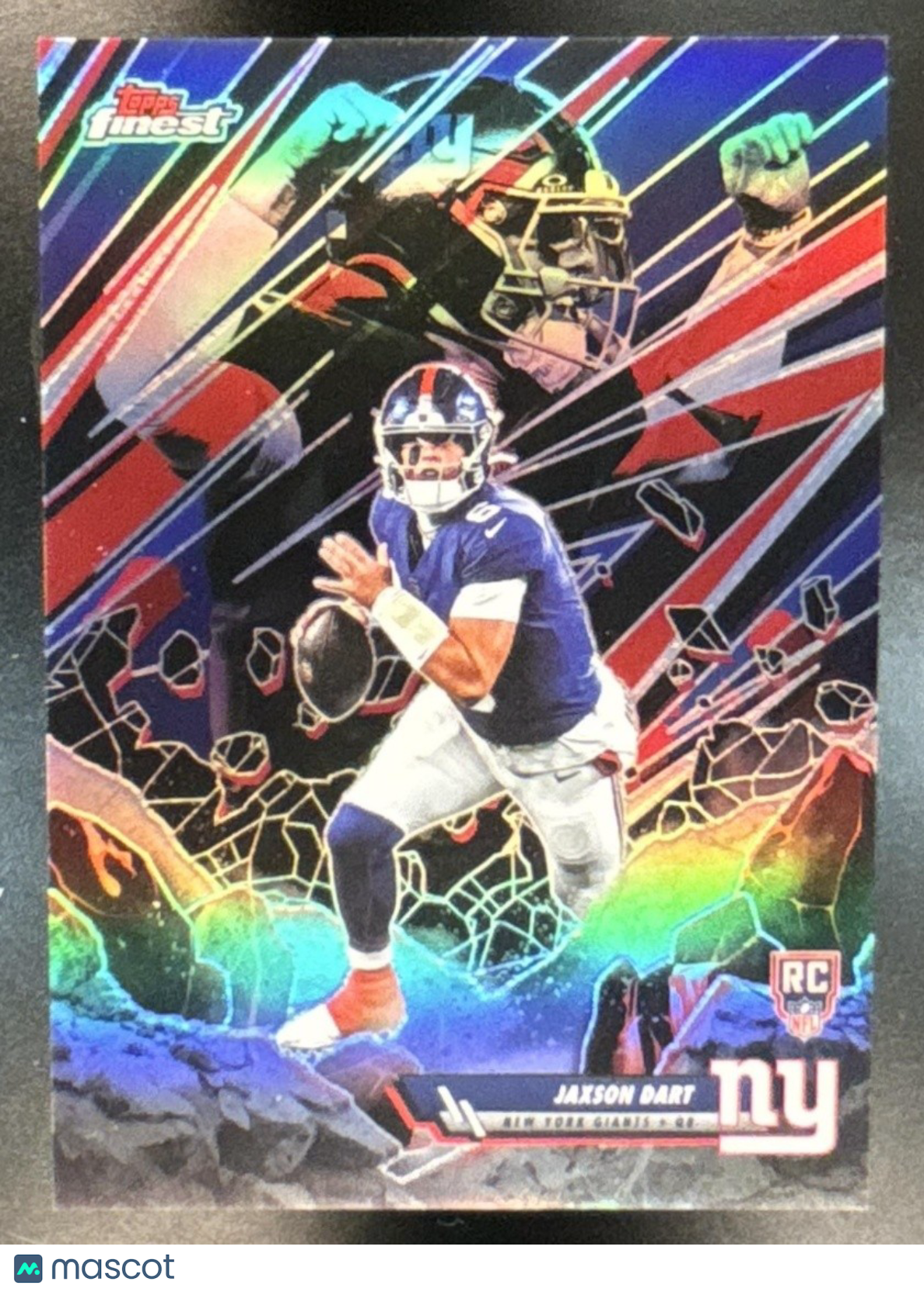 2025 Topps Finest Jaxson Dart Smashing Through RC #ST-10 New York Giants