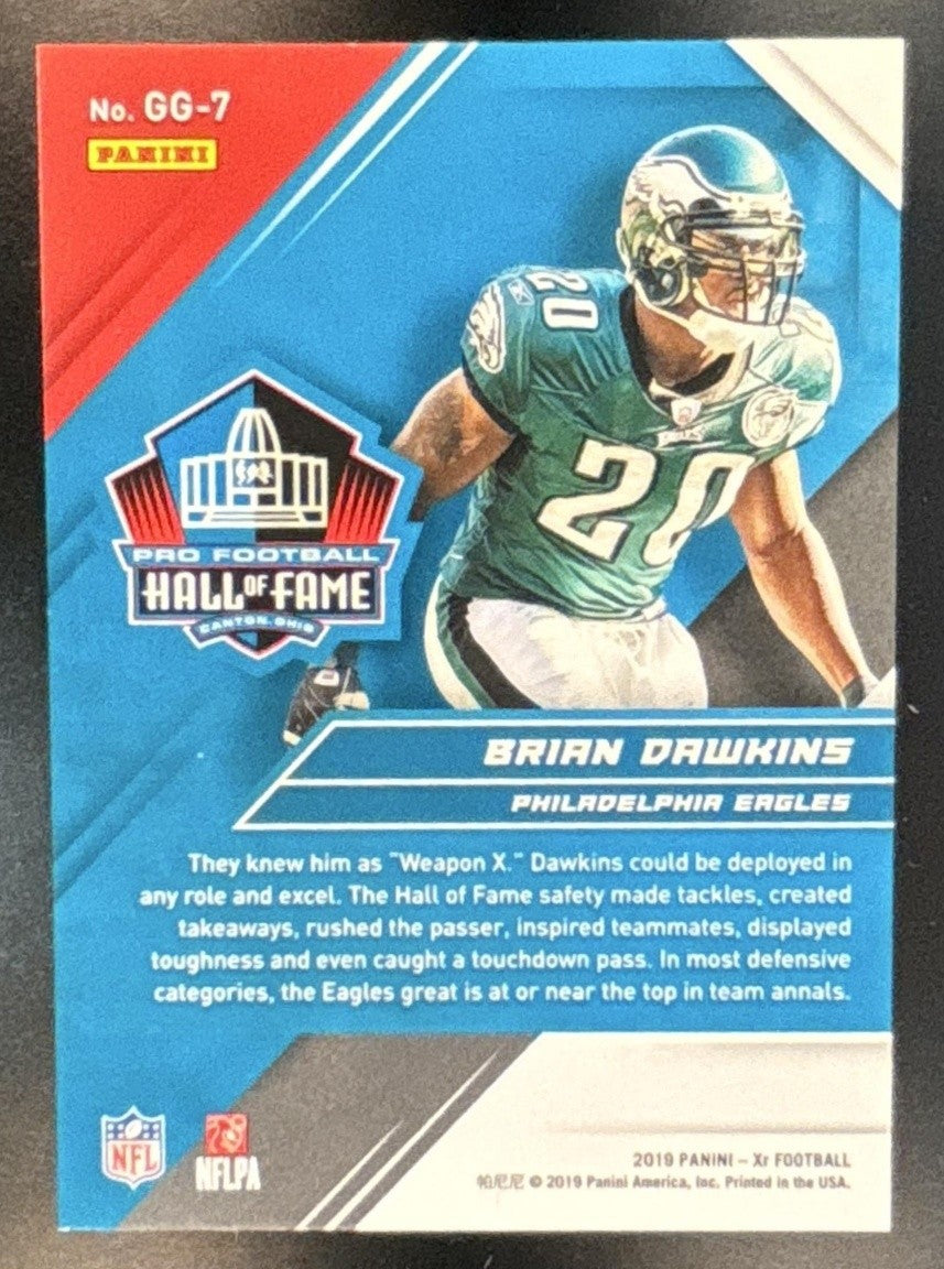2019 Panini XR Brian Dawkins Gilded Greats Gold /10 #GG-7 Philadelphia Eagles