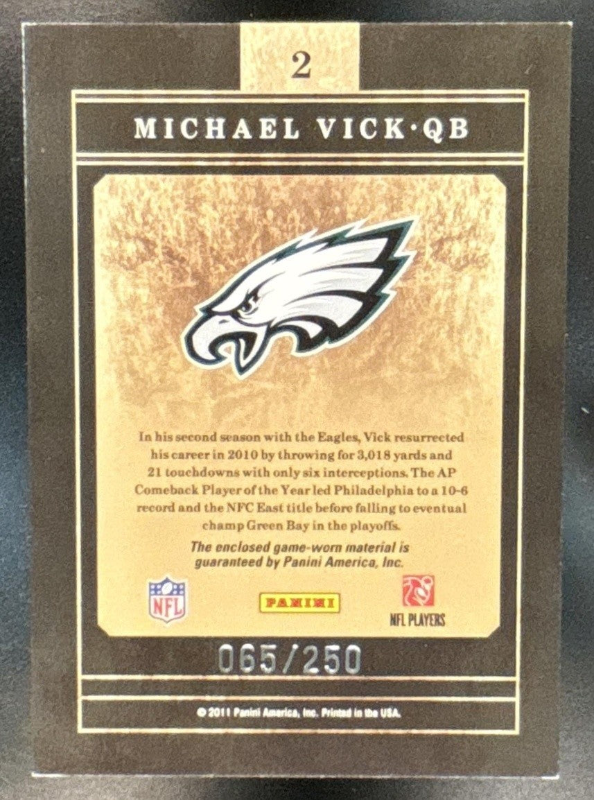 2011 Panini Certified Michael Vick Gold Team Materials /250 #2 Eagles