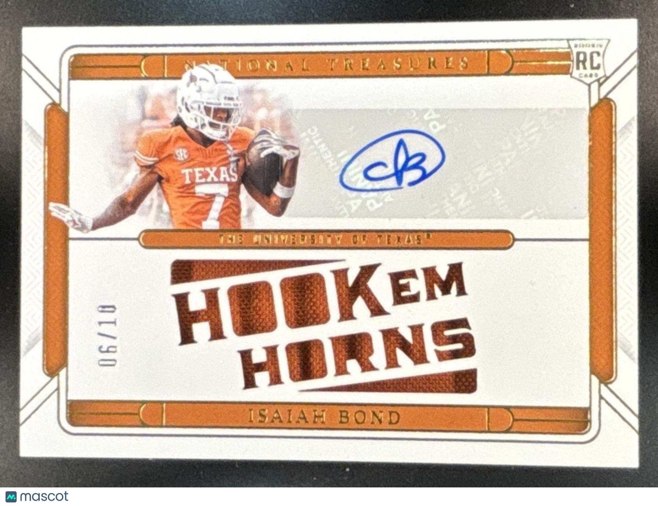2025 National Treasures Collegiate Isaiah Bond "Honk Em Horns" Patch Auto /10