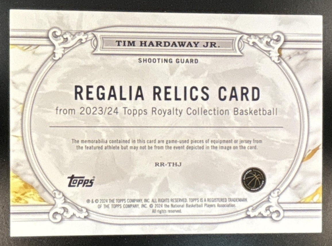 2023-24 Topps Royalty Collection Tim Hardaway Jr. Regalia Relics Gold MEM /10