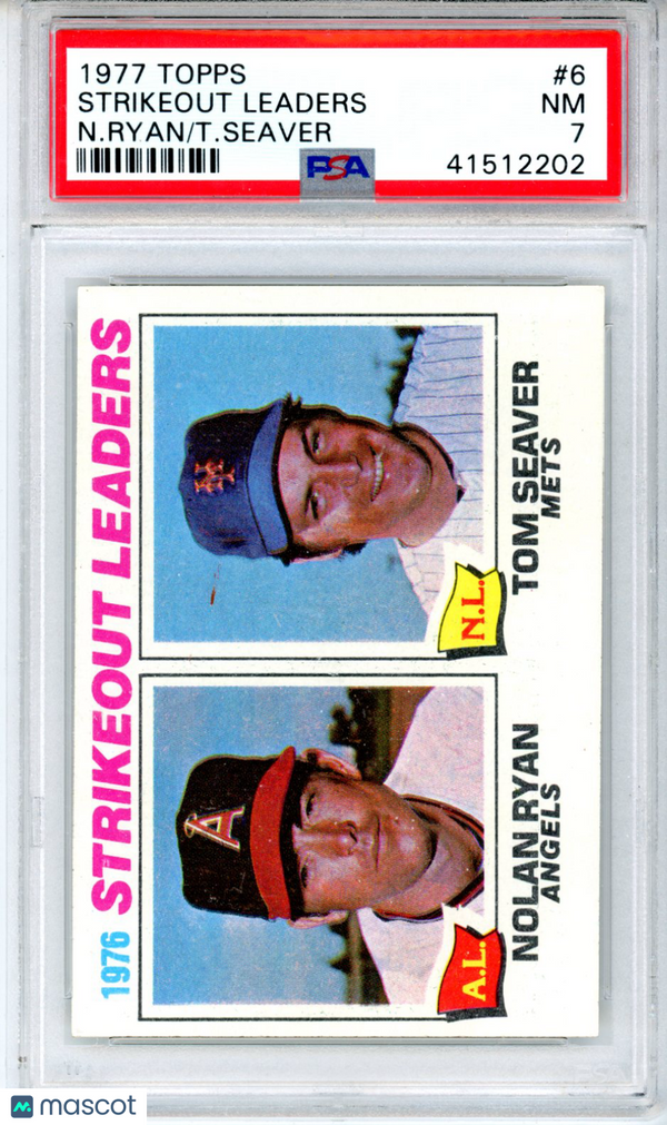 1977 Topps Strikeout Leaders N. Ryan T. Seaver #6 PSA 7