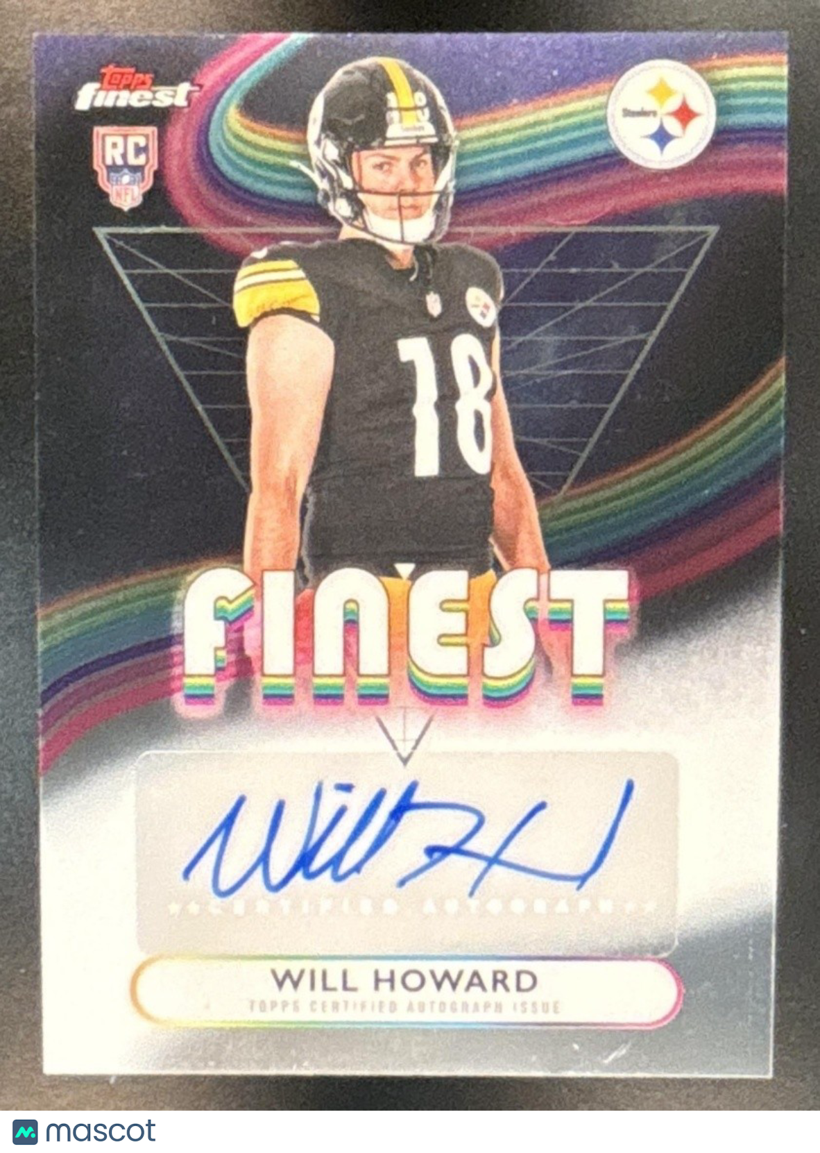 2025 Topps Finest Will Howard Rookie Auto #RFA-WH RC Pittsburgh Steelers
