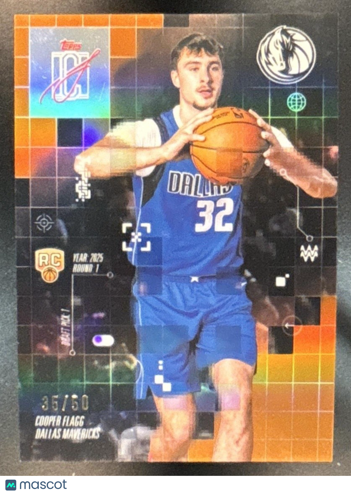 2025-26 Topps Signature Class Cooper Flagg After Image Orange /50 RC Mavericks