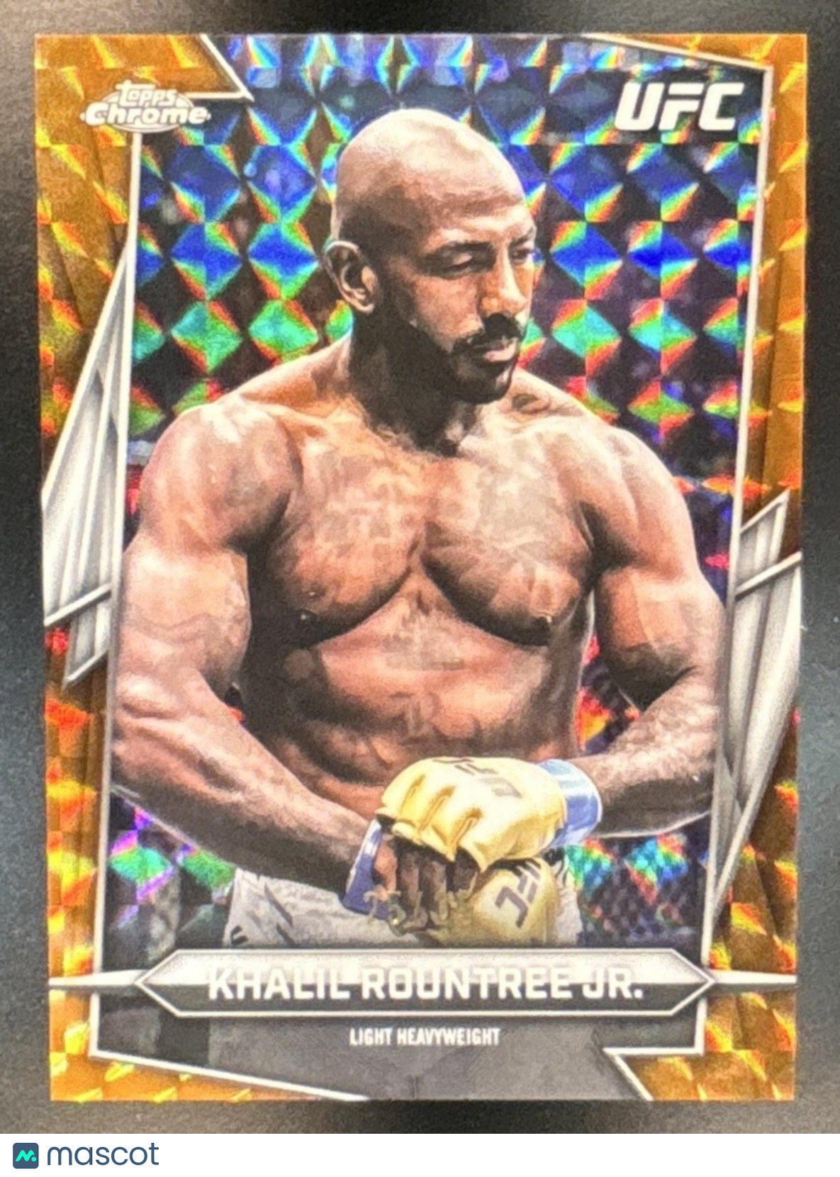 2026 Topps Chrome UFC Khalil Rountree Jr. Orange Geometric Refractor /25 #157