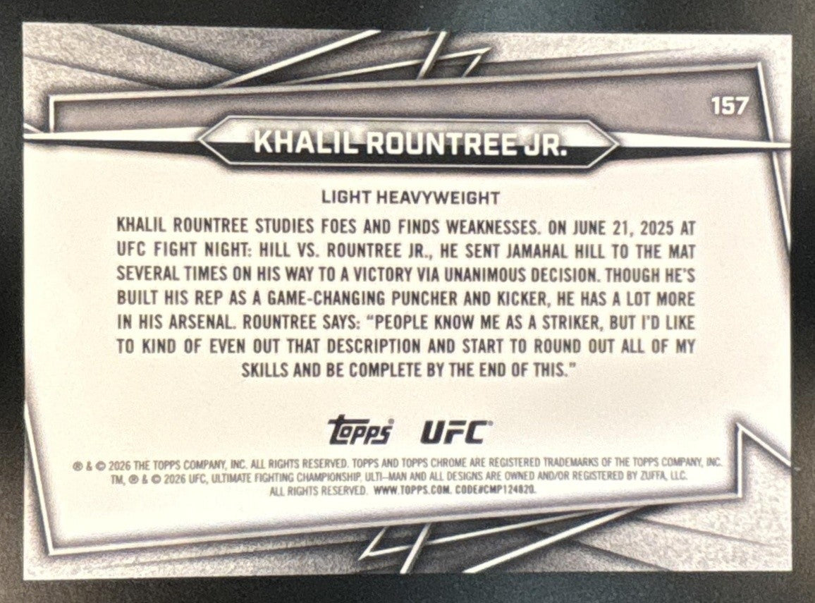 2026 Topps Chrome UFC Khalil Rountree Jr. Orange Geometric Refractor /25 #157