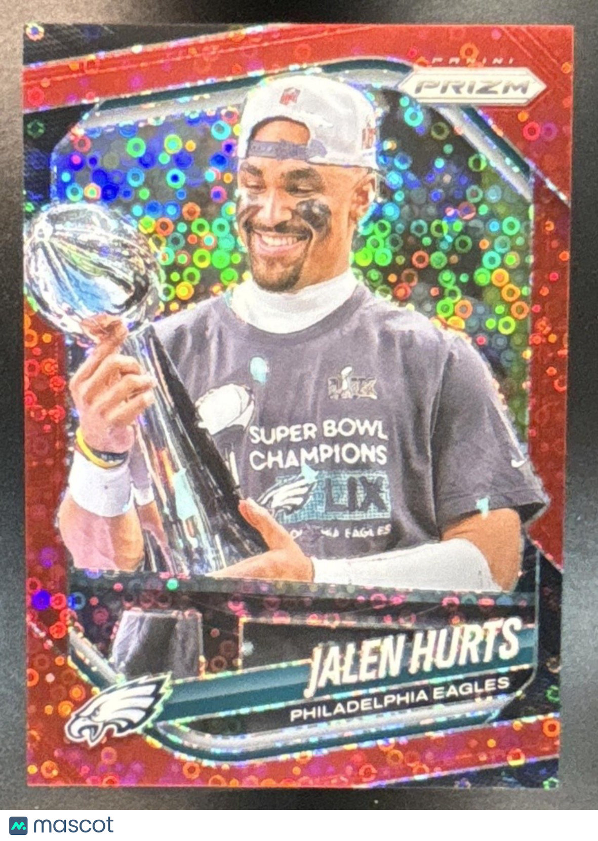 2025 Panini Prizm Jalen Hurts No Huddle Red /99 #228 Philadelphia Eagles