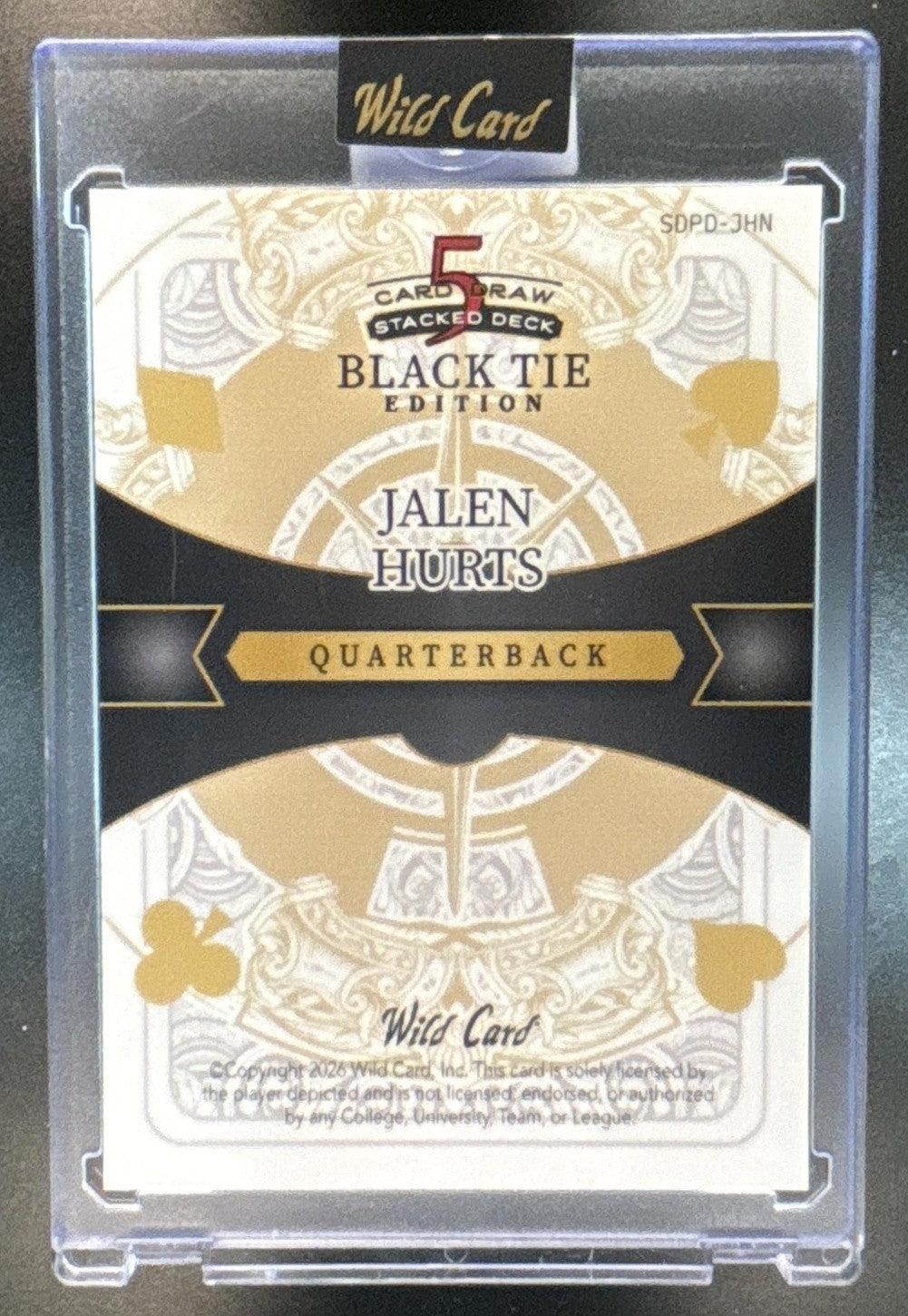 2026 Wild Card 5 Card Stacked Deck Black Tie Edition Jalen Hurts /2