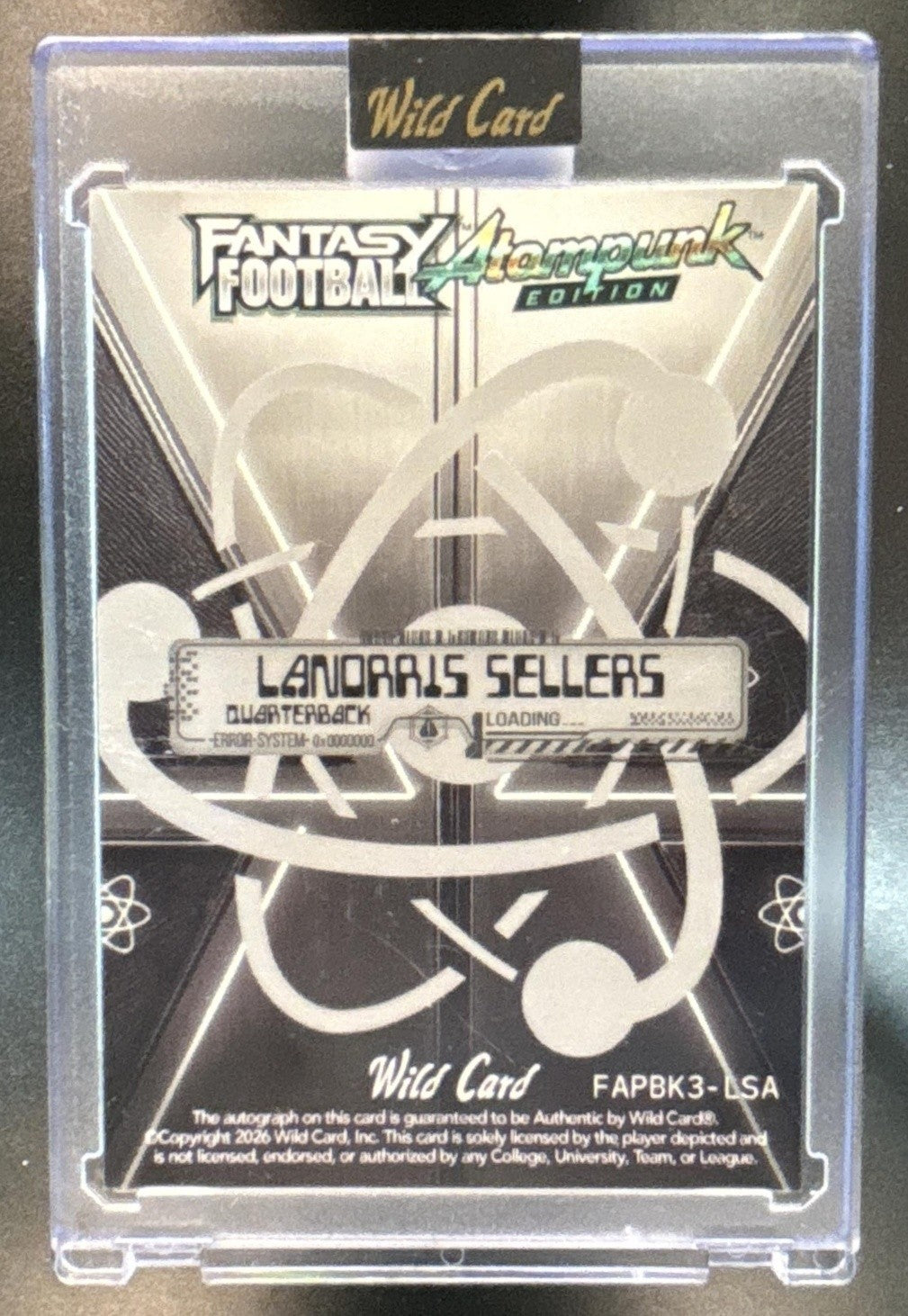 2026 Wild Card Fantasy Football Atompunk Edition Landrris Sellers Auto 1/1