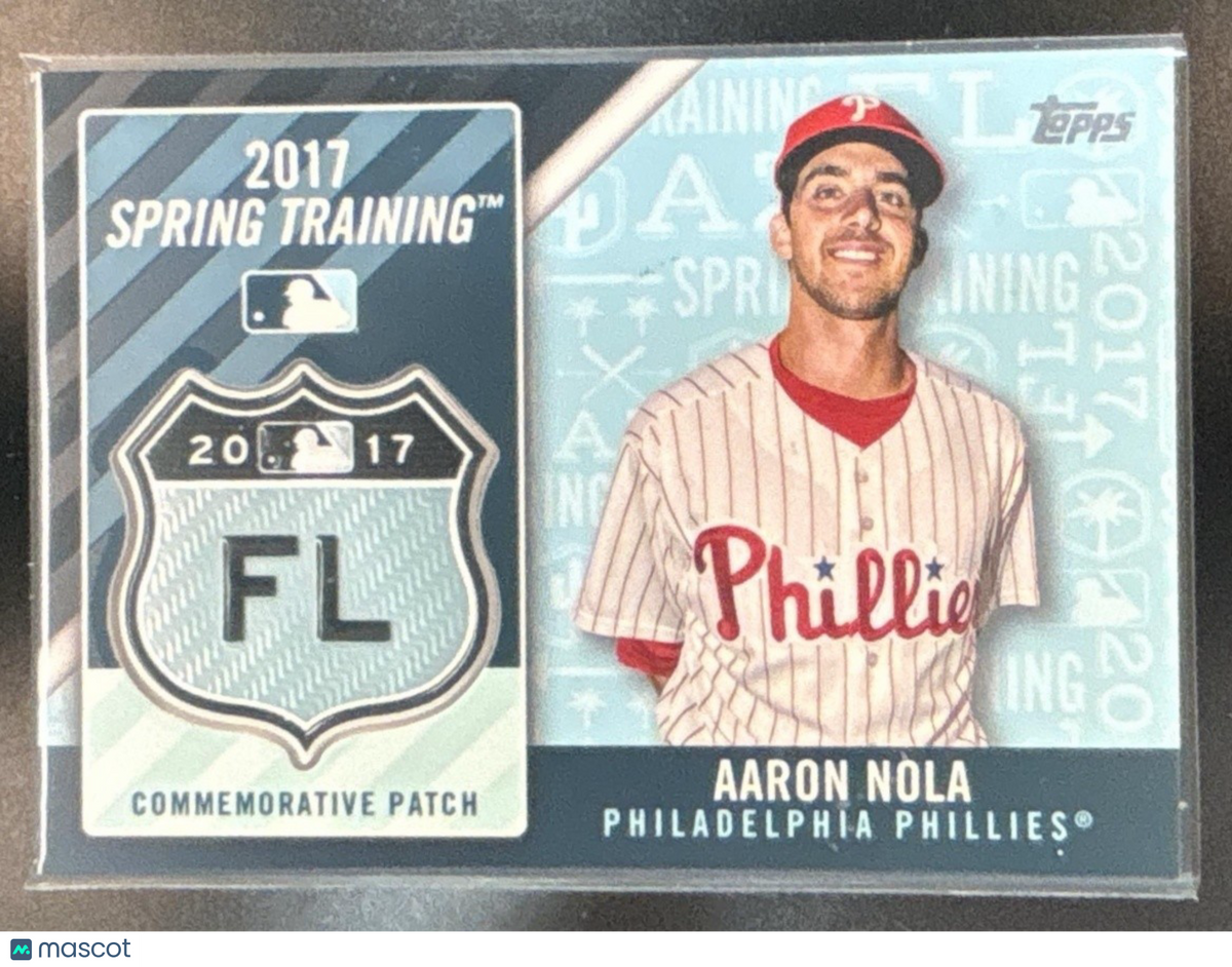 2017 Topps Aaron Nola MLB Spring Training Logo Patch Philadelphia Phillies