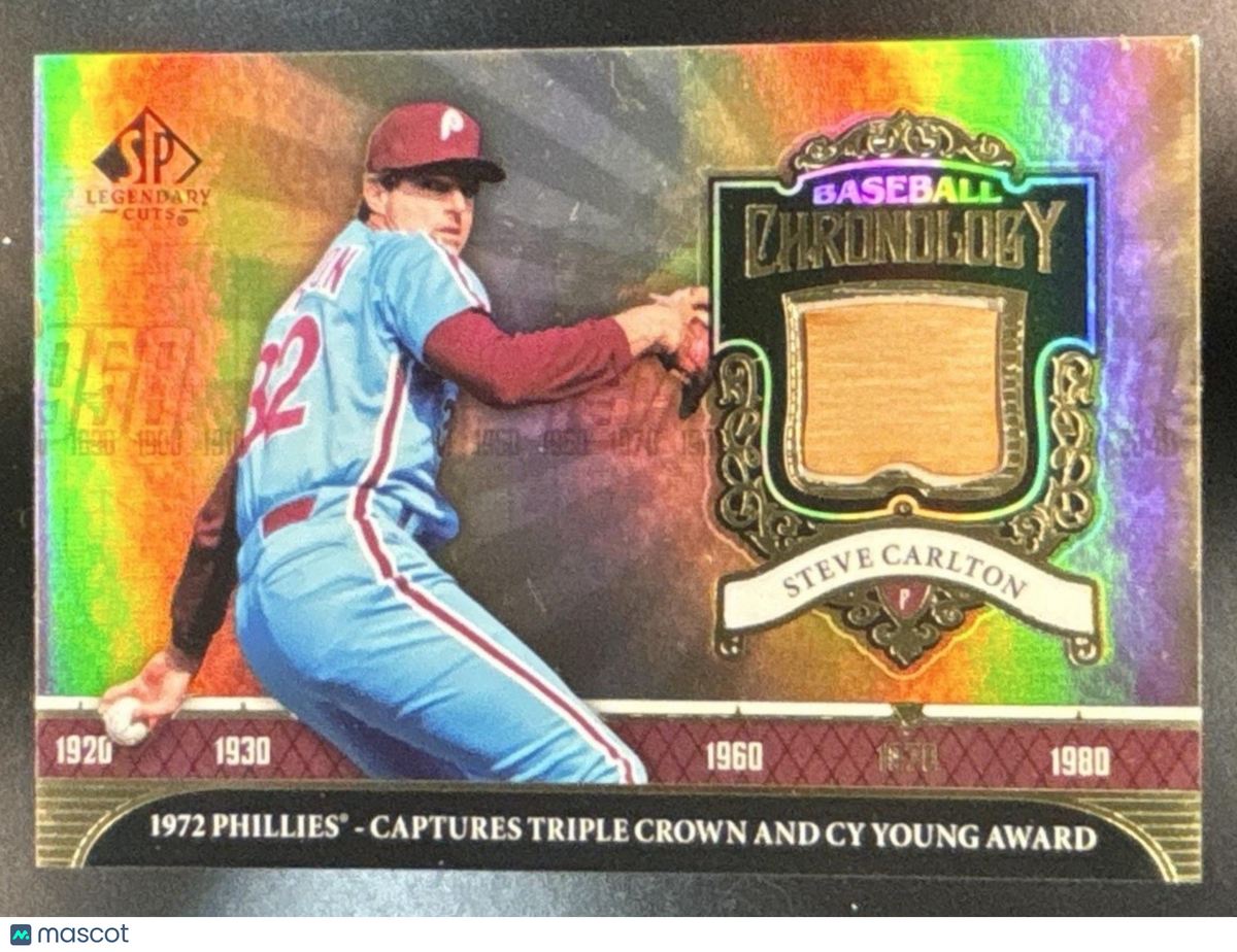 2006 SP Legendary Cuts Steve Carlton Baseball Chronology Materials Phillies