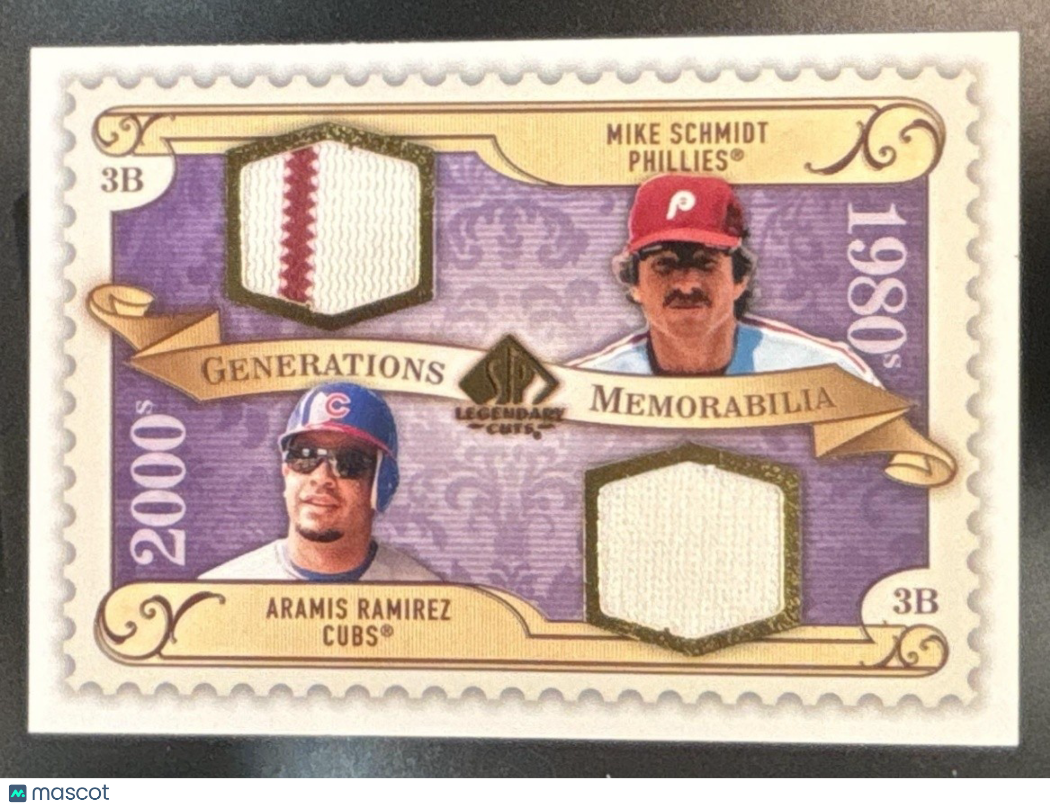 2009 SP Legendary Cuts Aramis Ramirez Mike Schmidt Generations Dual Memorabilia