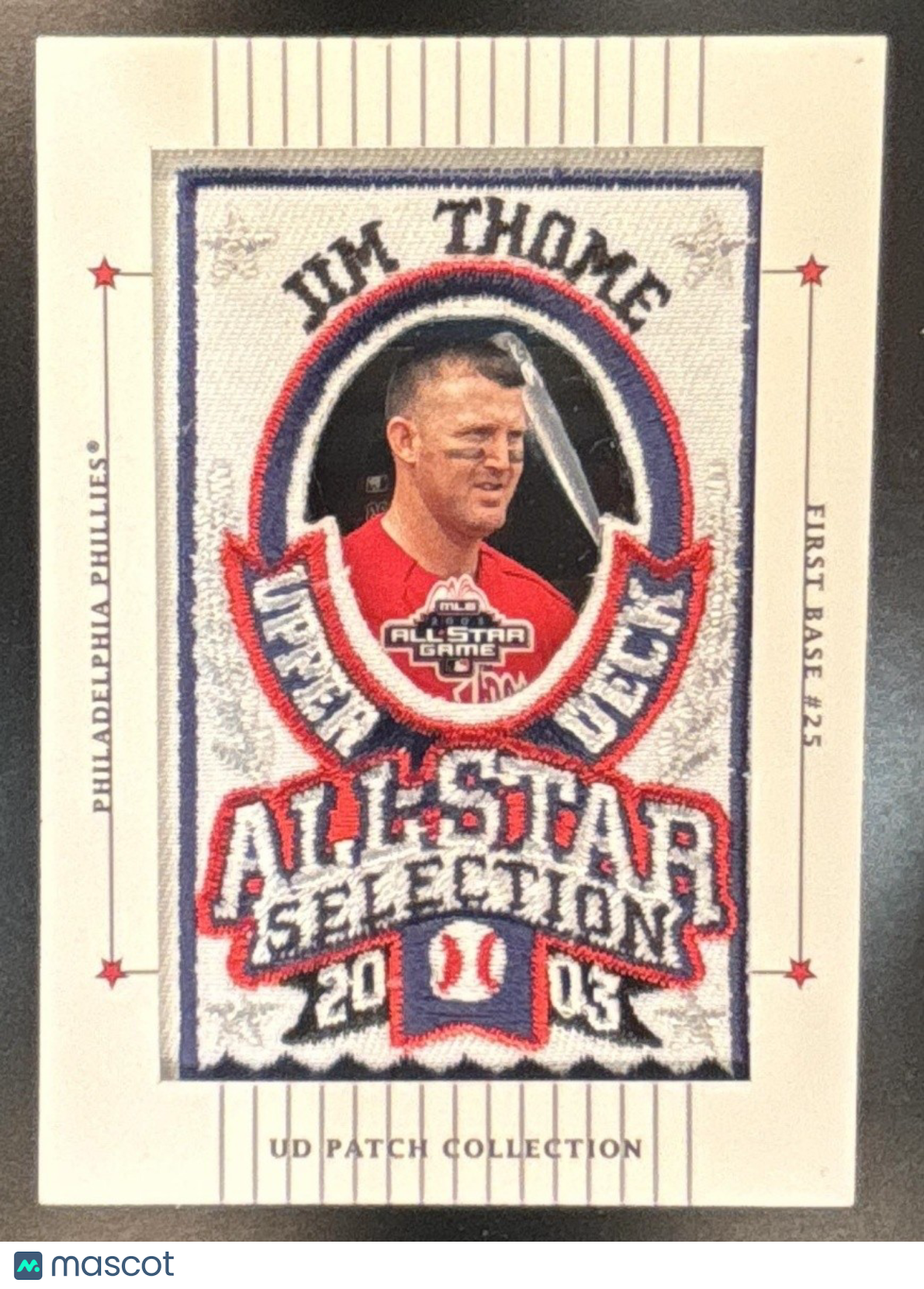 2003 Upper Deck Patch Collection Jim Thome #124 All-Star Philadelphia Phillies