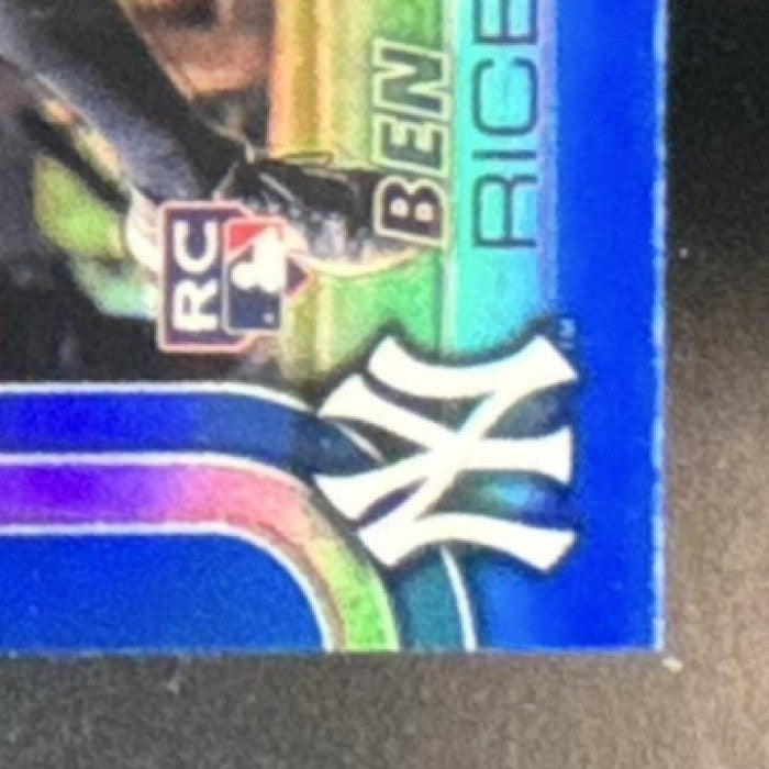 2025 Topps Chrome Ben Rice Blue Refractor /150 #139 RC New York Yankees