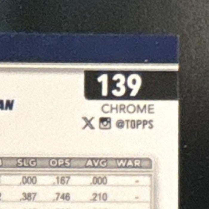 2025 Topps Chrome Ben Rice Blue Refractor /150 #139 RC New York Yankees