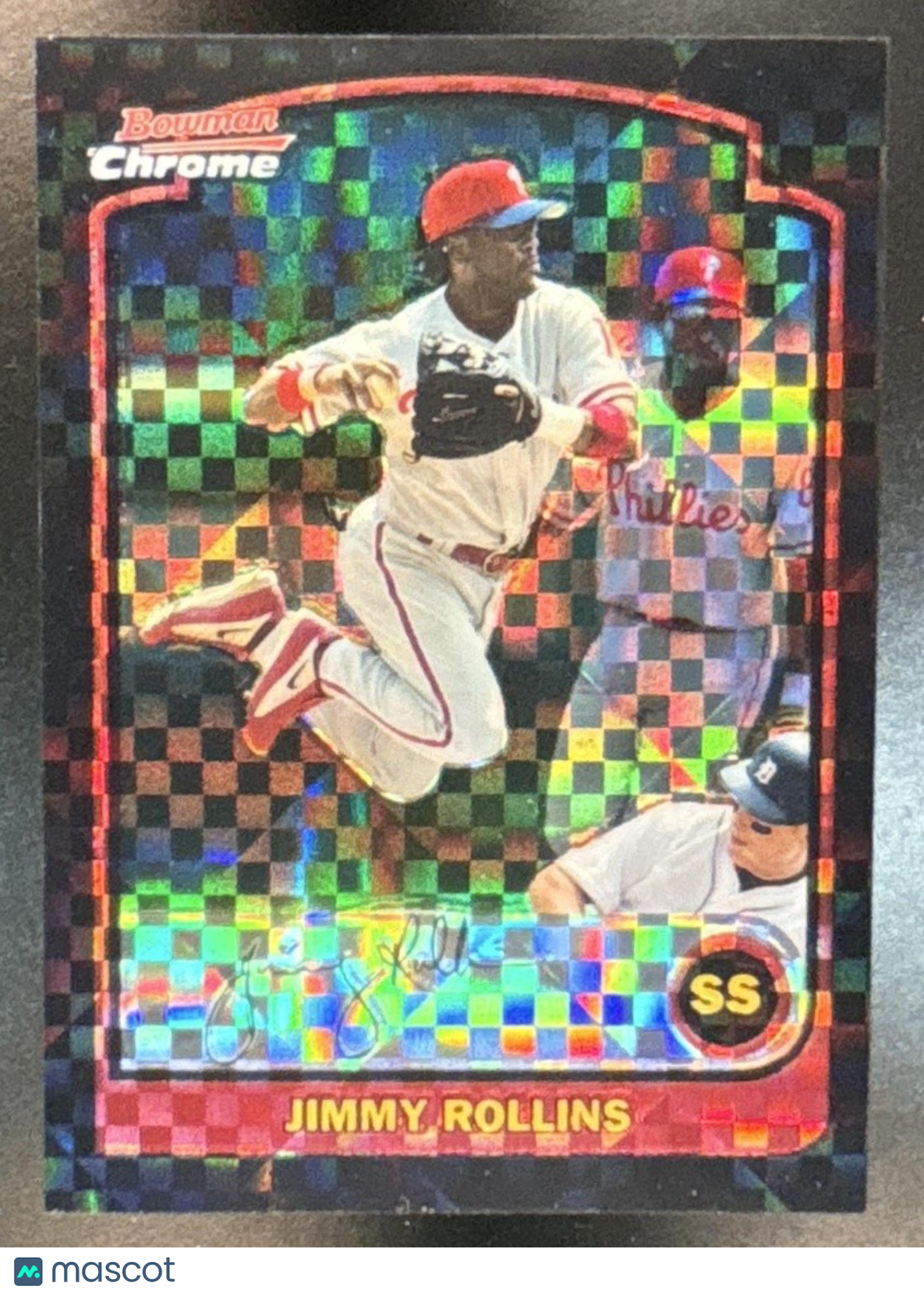2003 Bowman Chrome Jimmy Rollins X Fractors #72 Philadelphia Phillies