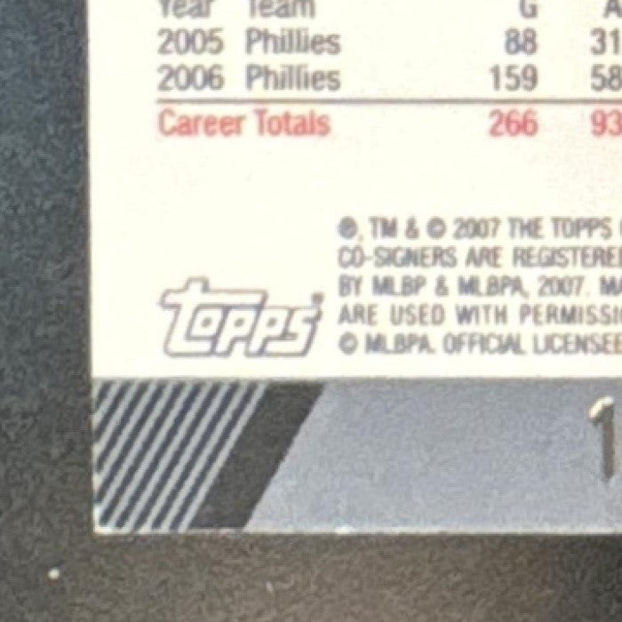 2007 Topps Co-Signers Ryan Howard Chase Utley Bronze /250 #1 Phillies