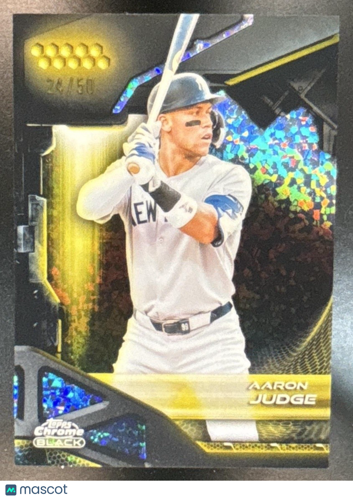 2026 Topps Chrome Black Aaron Judge Gold Mini-Diamond /50 #8 New York Yankees