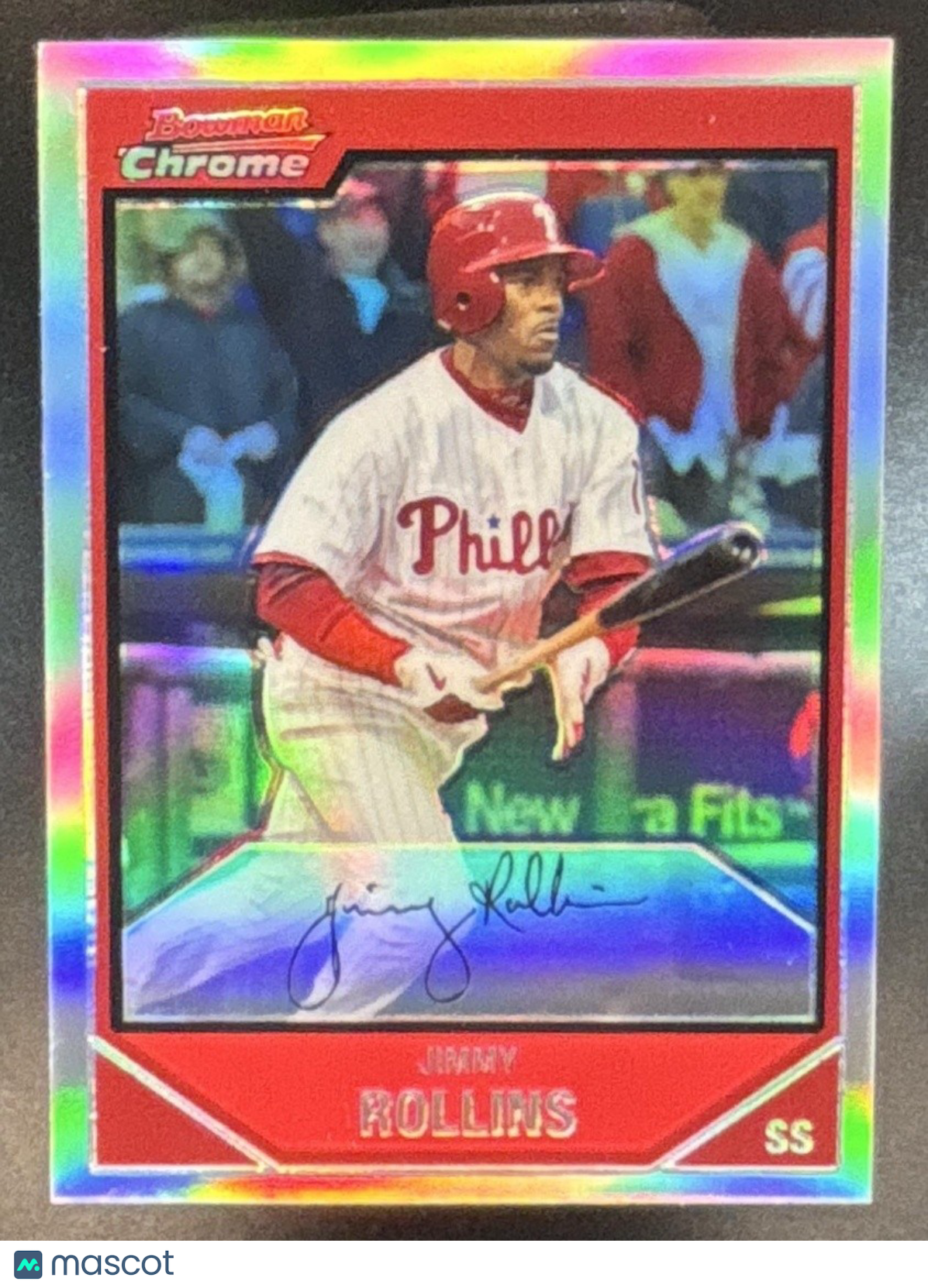 2007 Bowman Chrome Jimmy Rollins Refractor #170 Philadelphia Phillies