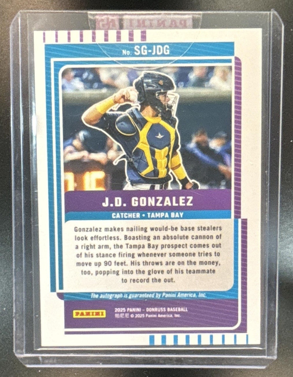 2025 Panini Donruss J.D. Gonzalez Signature Series Auto Holo Tampa Bay Rays