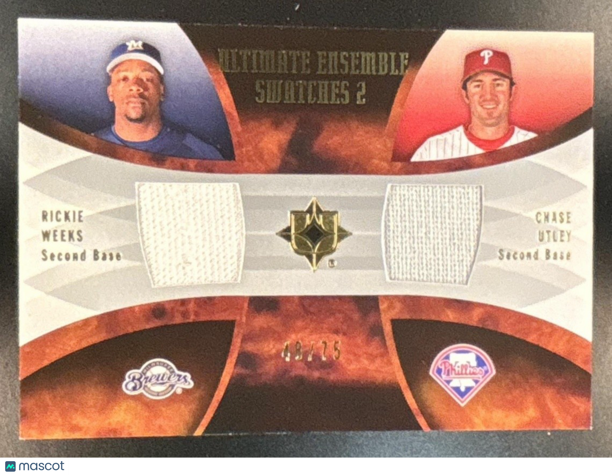 2007 Upper Deck Ultimate Collection Rickie Weeks Chase Utley Dual Patch /75 MEM