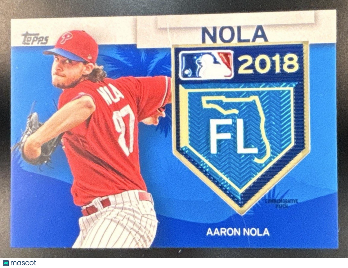 2018 Topps Aaron Nola MLB Spring Training Logo Manufactured Patch Relics /99