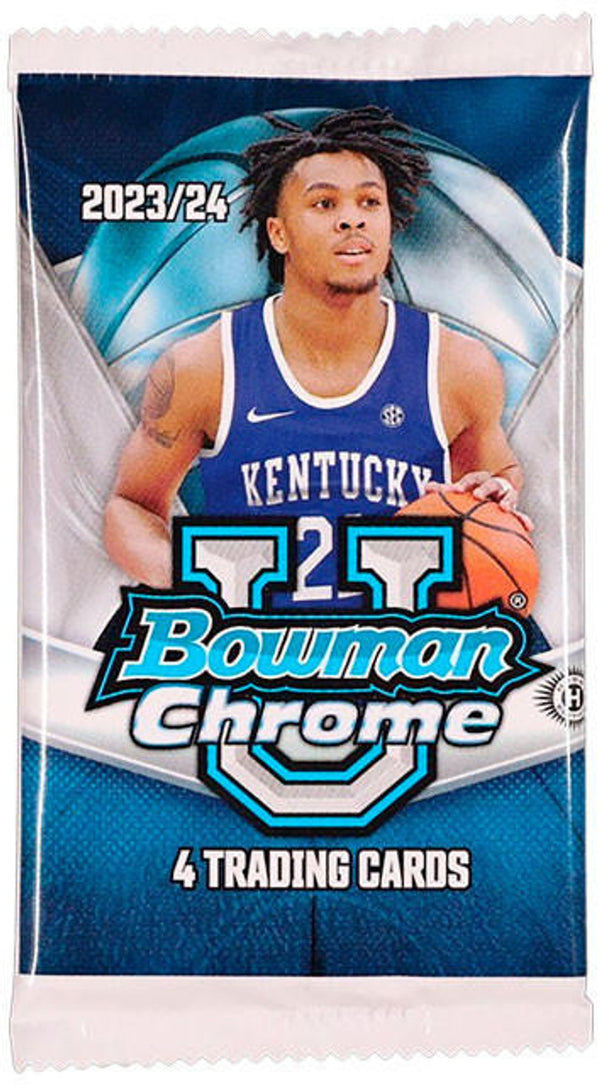 TWO PACKS of 2023/24 Bowman University Chrome Basketball Hobby Packs