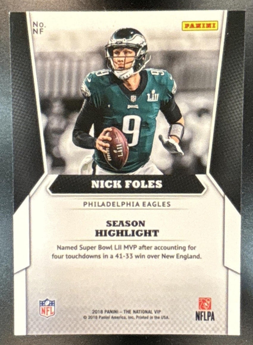 2018 Panini National VIP Nick Foles #NF Philadelphia Eagles