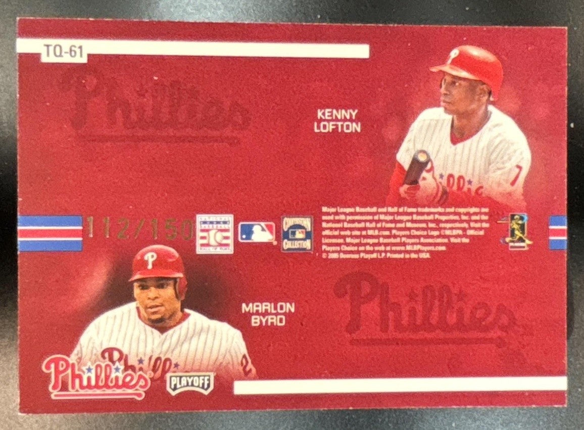 2005 Absolute Memorabilia Joe Morgan Bobby Abreu Marlon Byrd Kenny Lofton /150