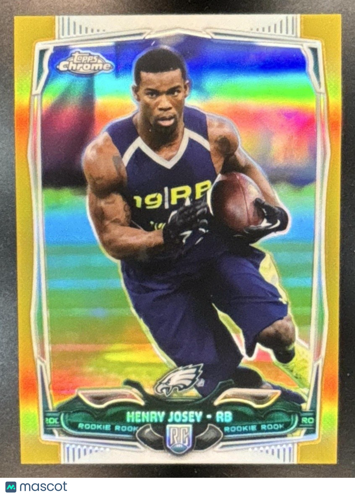 2014 Topps Chrome Henry Josey Gold Refractor /50 #112 RC Philadelphia Eagles