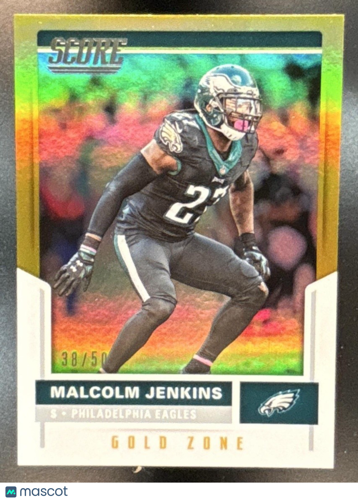 2017 Panini Score Malcolm Jenkins Gold Zone /50 #52 Philadelphia Eagles