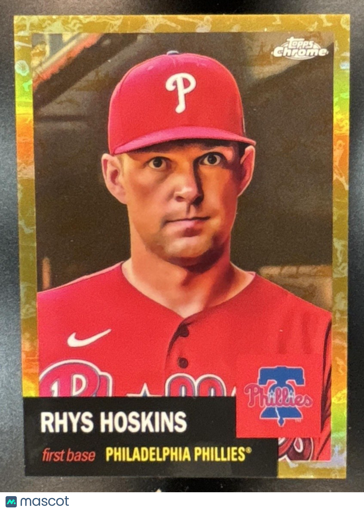 2022 Topps Chrome Platinum Anniversary Rhys Hoskins Toile Cream/Gold /50 #320