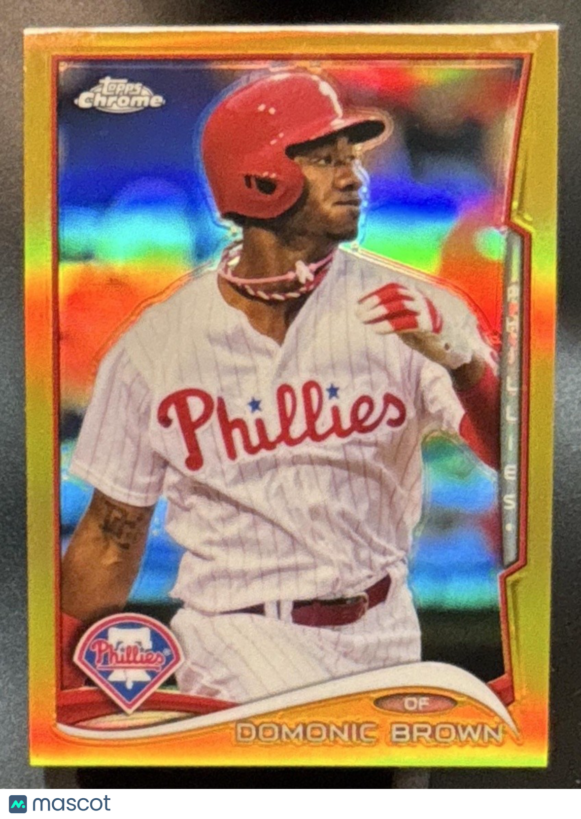 2014 Topps Chrome Domonic Brown Gold Refractor /50 #153 Philadelphia Phillies