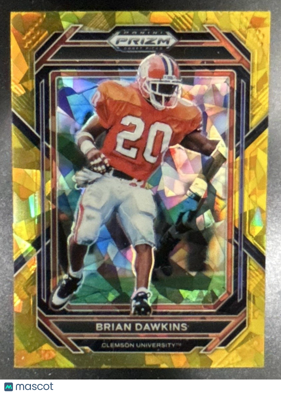 2023 Panini Prizm Draft Picks Brian Dawkins Prizms Gold Ice #11 Clemson Tigers