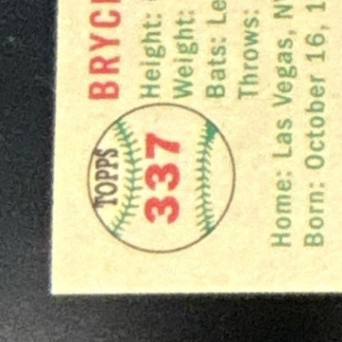 2023 Topps Chrome Platinum Anniversary Bryce Harper Blue Prism #337 Phillies