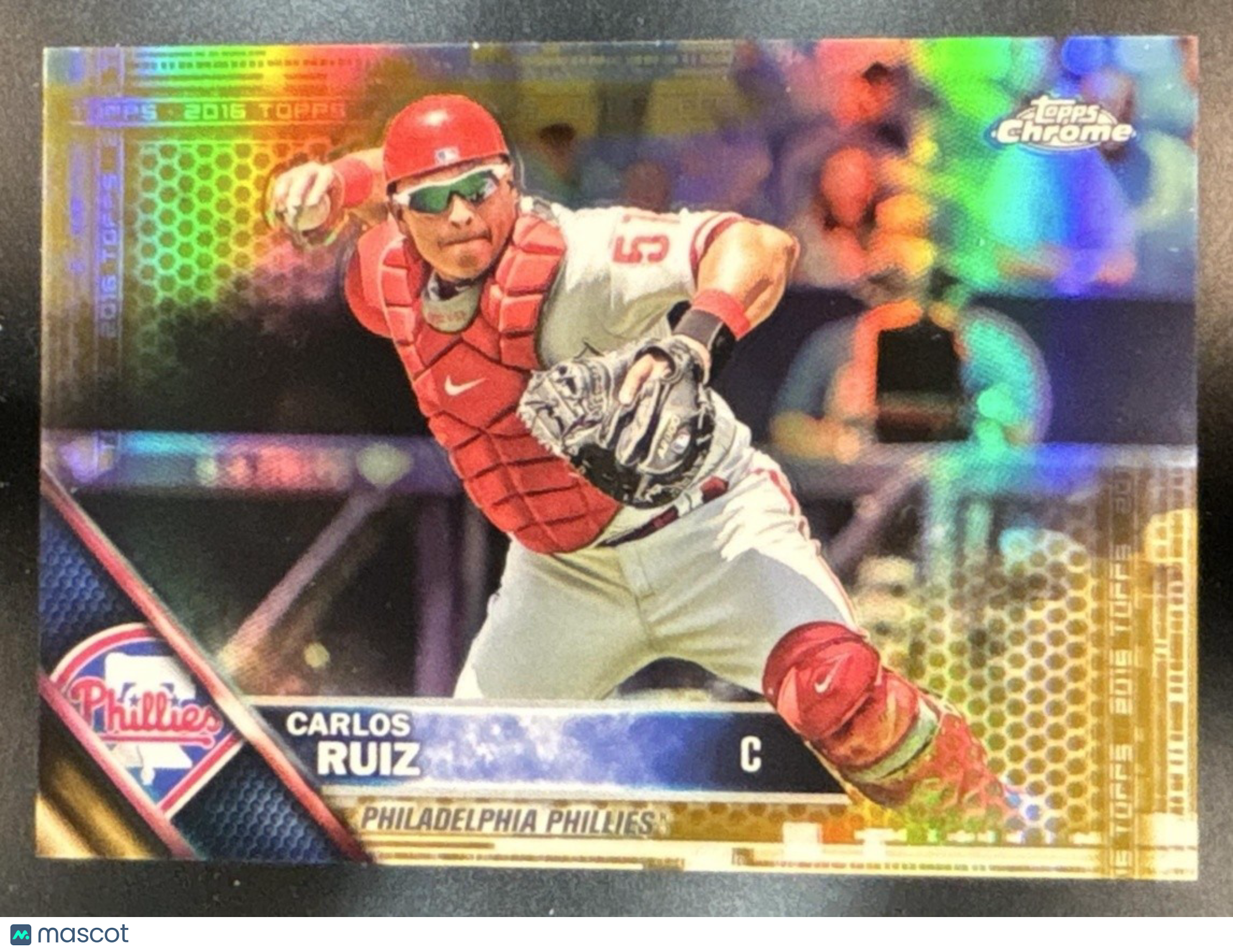 2016 Topps Chrome Carlos Ruiz Gold Refractor /50 #71 Philadelphia Phillies