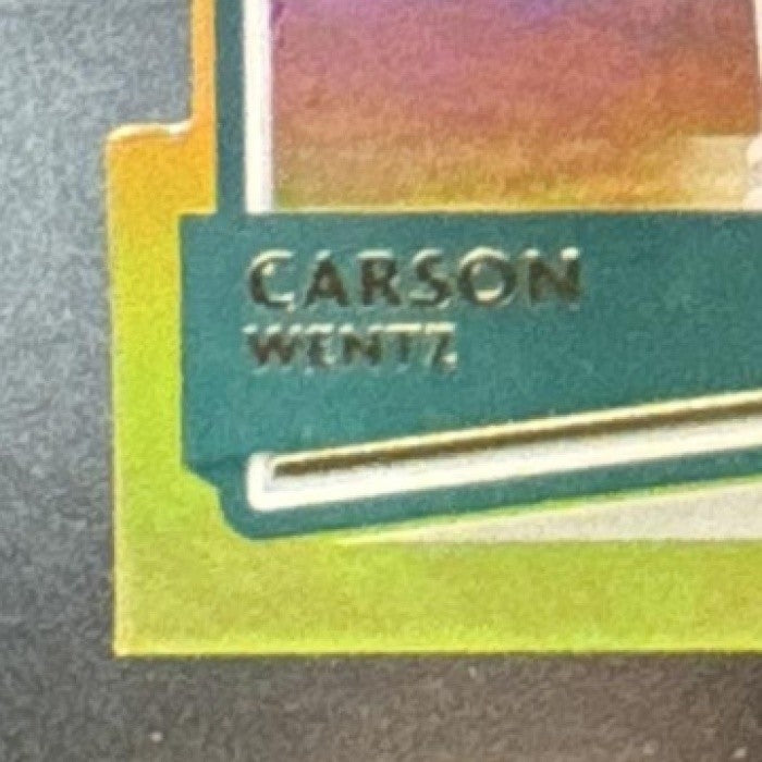 2020 Panini Donruss Carson Wentz Press Proof Die Cut Gold /75 #205b Eagles