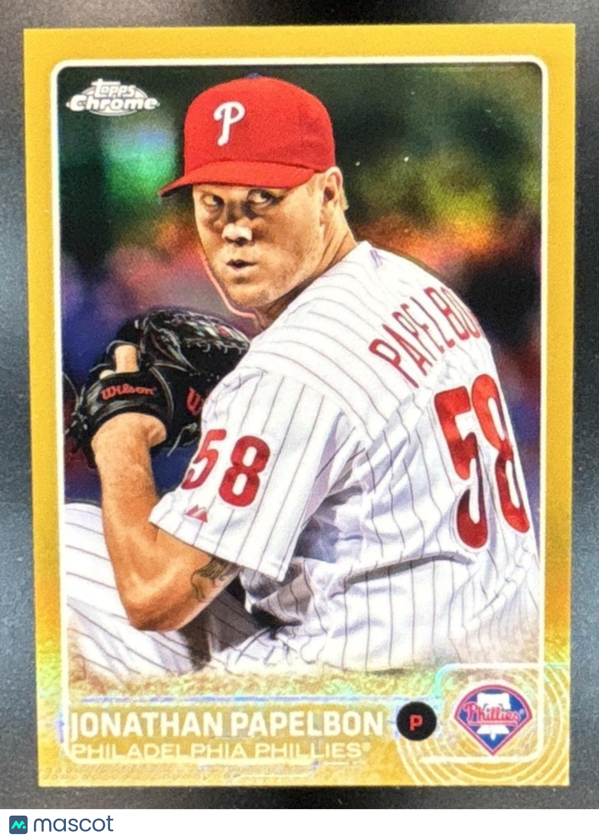 2015 Topps Chrome Jonathan Papelbon Gold Refractor /50 #147 Phillies