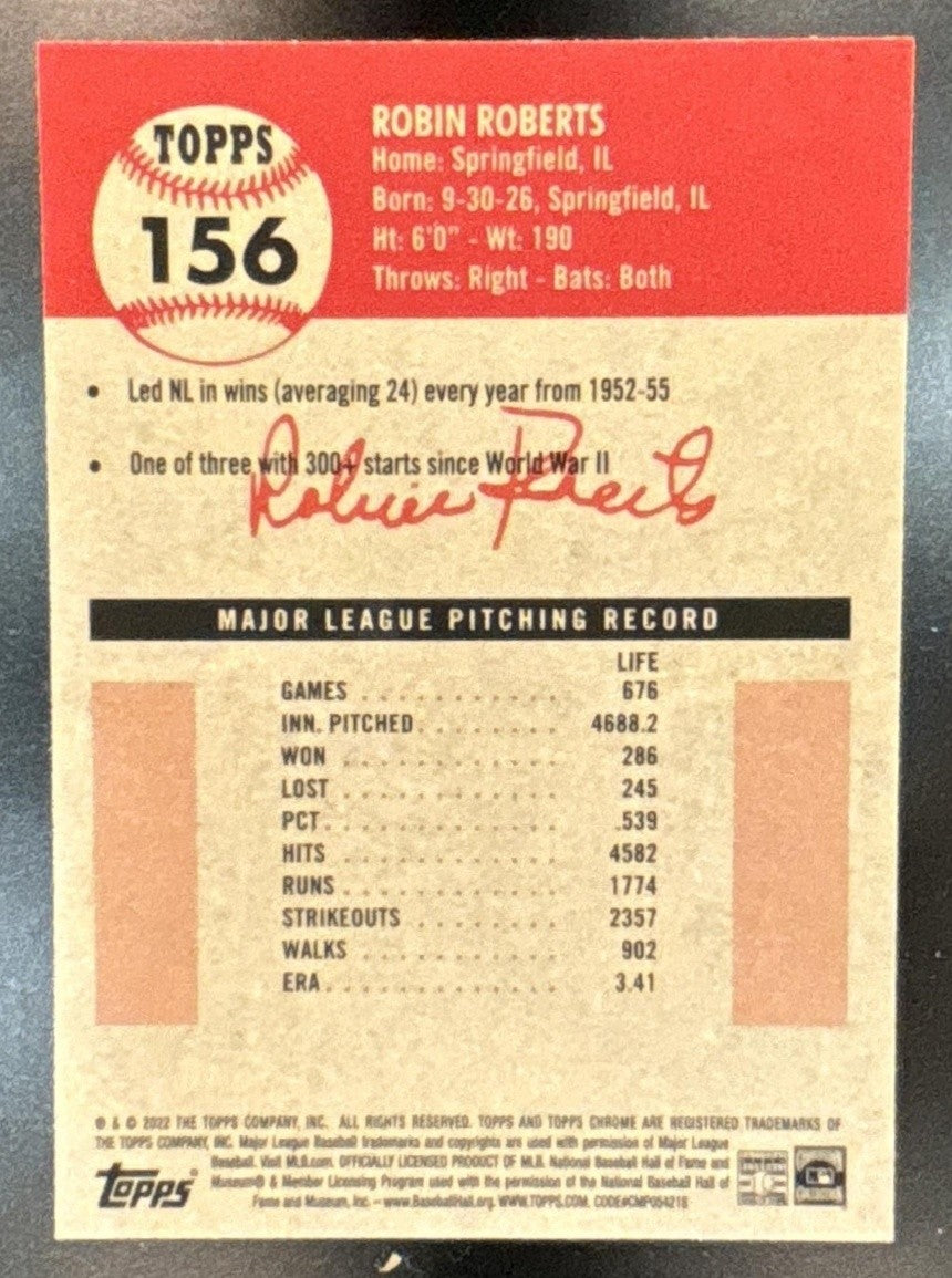 2022 Topps Chrome Platinum Anniversary Robin Robert Black and White Mini Diamond