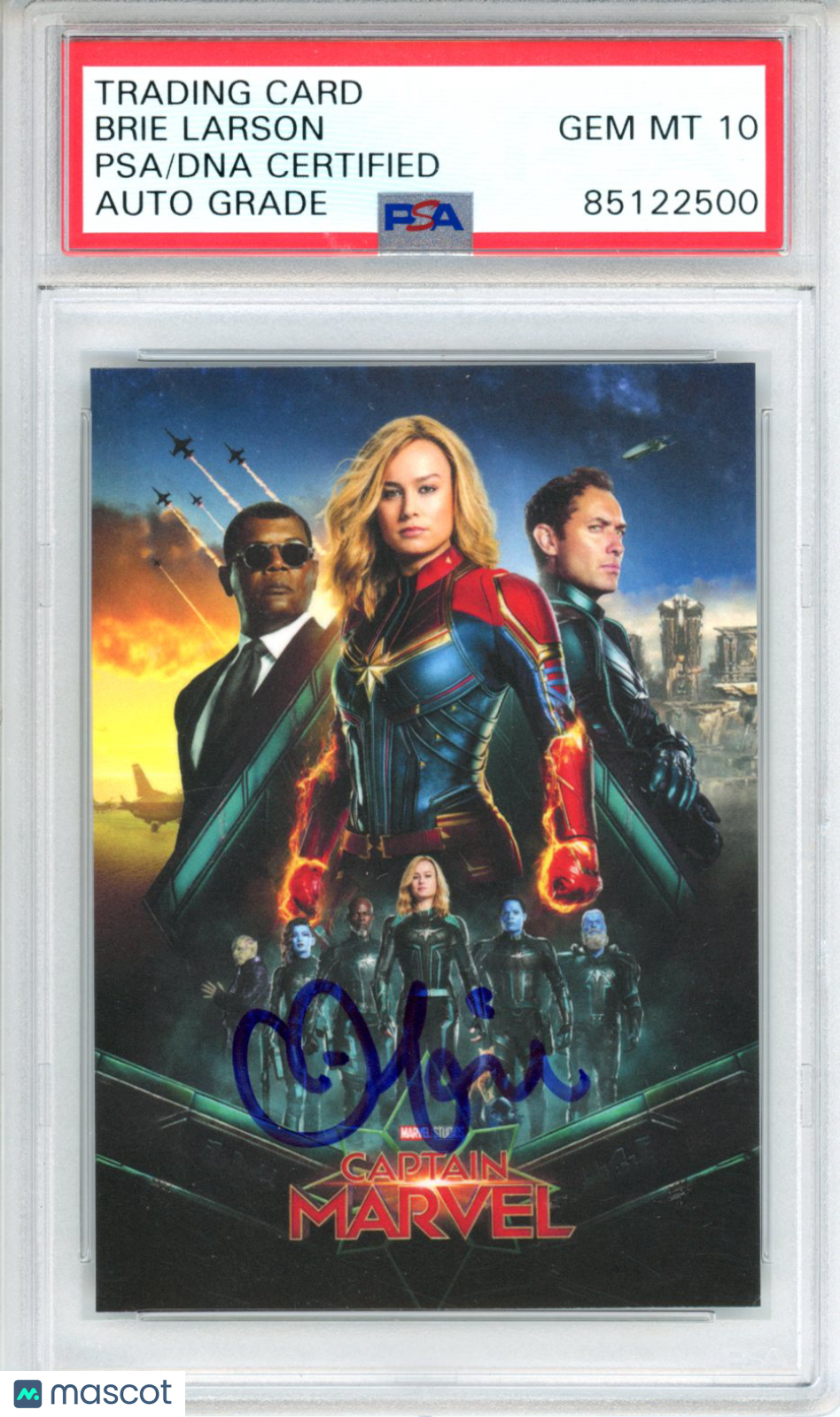 Brie Larson Captain Marvel Authentic Auto 10 2019