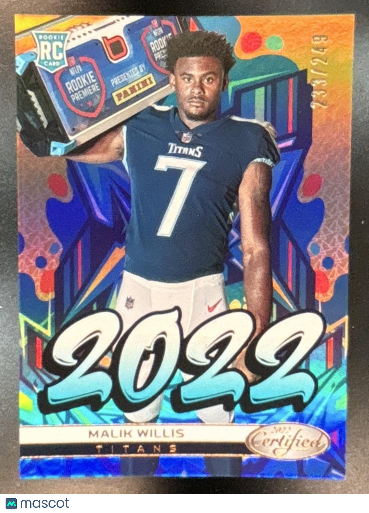 2022 Panini Certified Malik Willis Mirror Bronze /249 RC Tennessee Titans