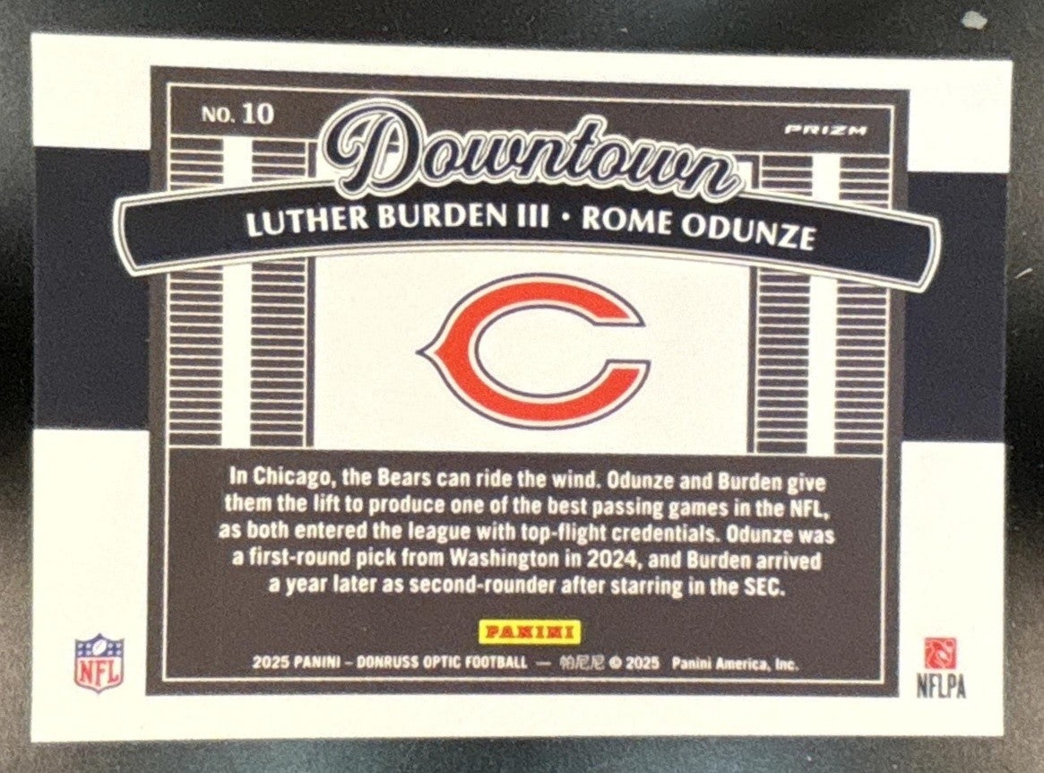 2025 Donruss Optic Luther Burden III Rome Odunze Downtown Duos #10 RC Bears