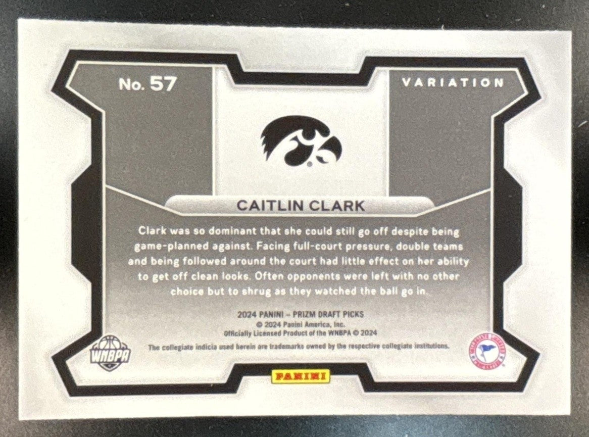 2024 Prizm Draft Picks Collegiate Caitlin Clark VARIATION #57 RC Iowa Hawkeyes