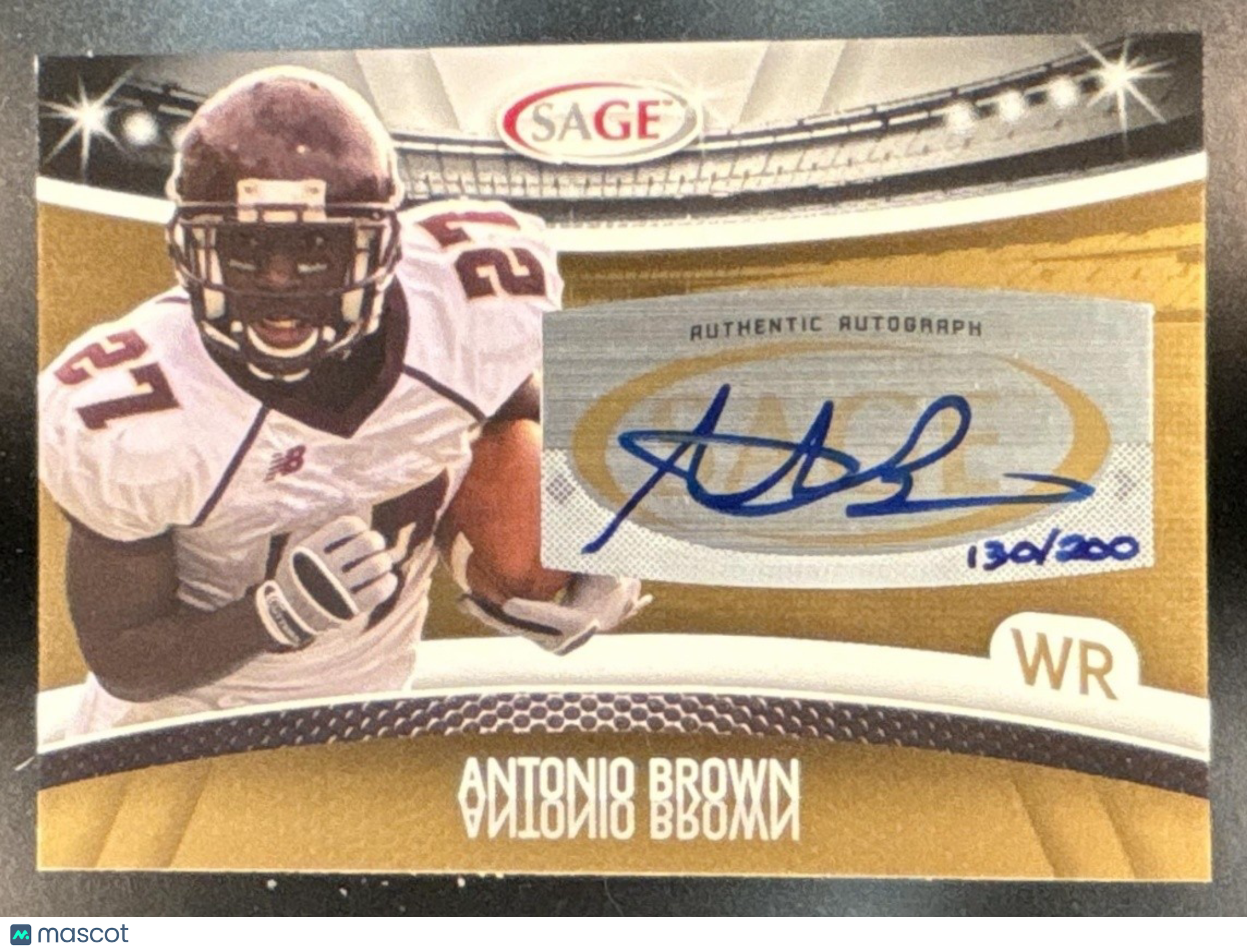 2010 SAGE Antonio Brown Auto Gold /200 #A-9 RC