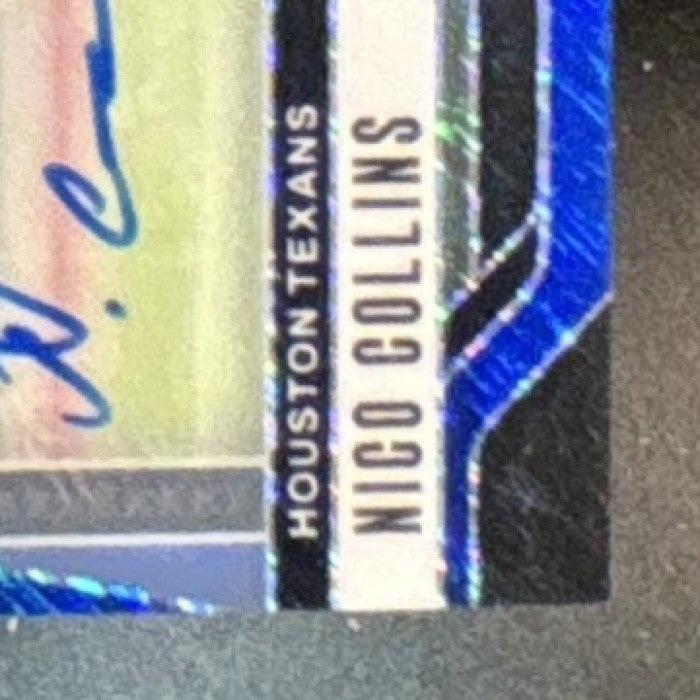 2024 Panini Prizm Nico Collins Auto Blue Shimmer 25/25 #113 Houston Texans