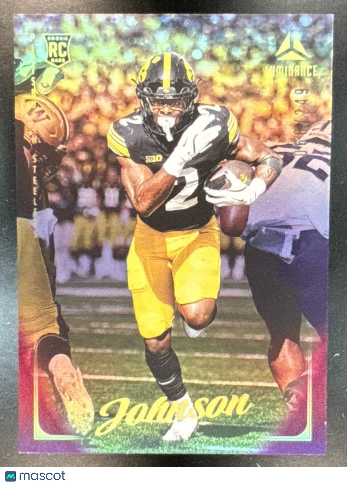 2025 Panini Luminance Kaleb Johnson Purple /249 #109 RC Pittsburgh Steelers
