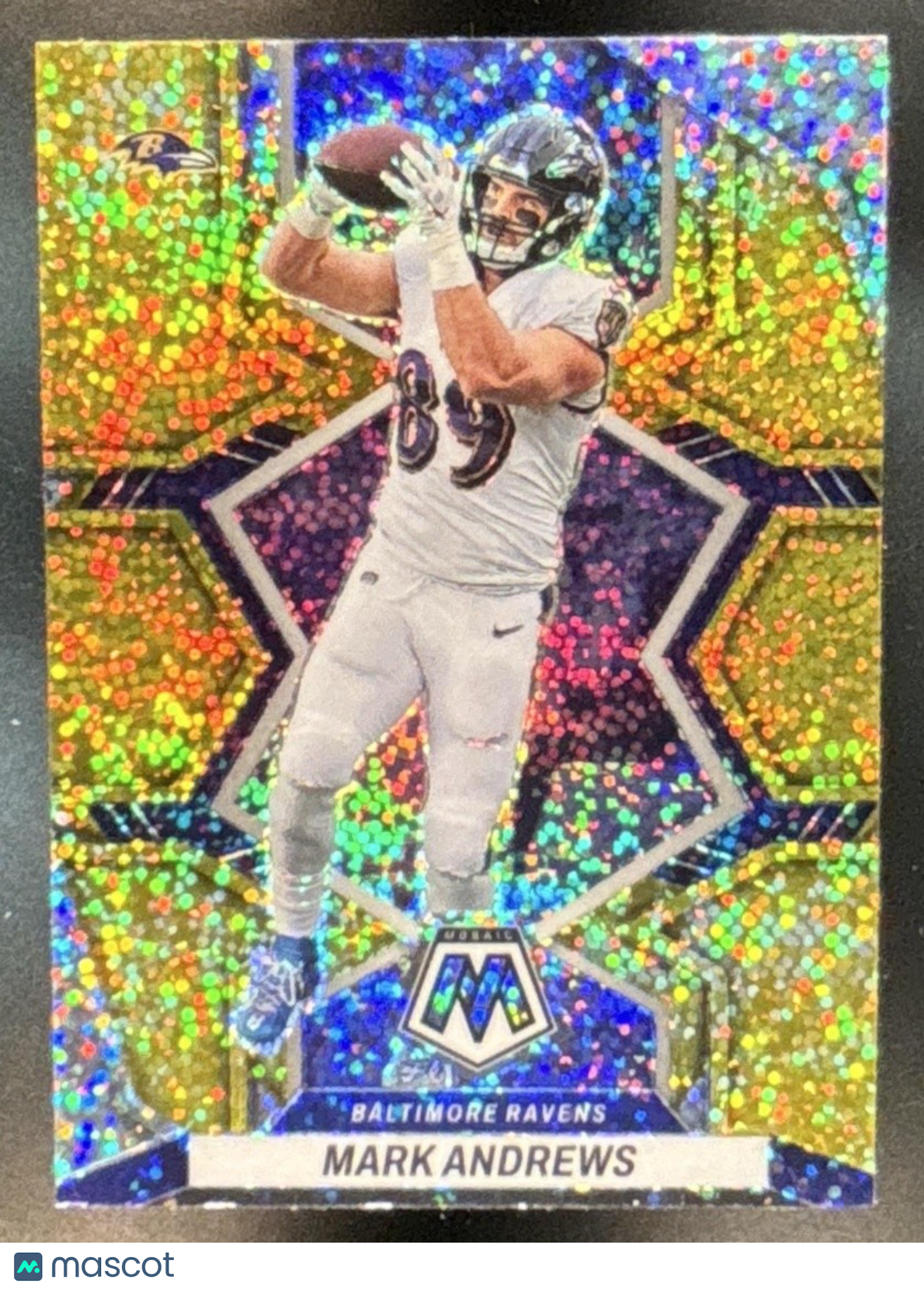 2022 Mosaic Mark Andrews Sparkle Gold SSP (Print Run 10) #17 Baltimore Ravens
